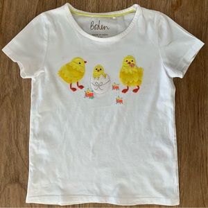 Three Chicks Appliqué Embroidery T-Shirt 🐥